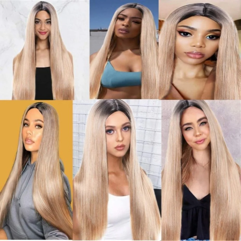Blooming Hair Blonde Ombre Breathable Wig